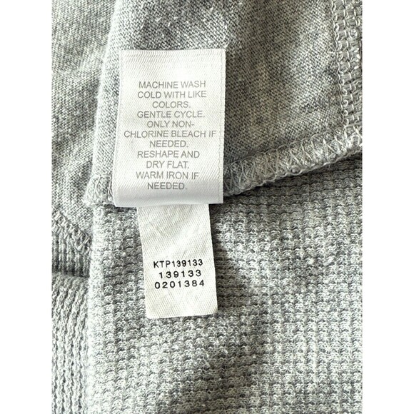 J Jill Size XL Tall Oversized Long Thermal Waffle Gray Shirt With Pockets - Picture 6 of 7